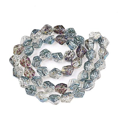 Electroplate Glass Beads Strands EGLA-N012-08S-1