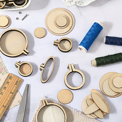 5Pcs 5 Styles Wood Embroidery Hoop DIY-CP0012-43C-1