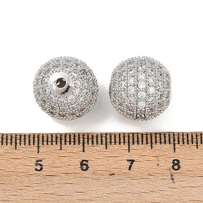 CZ Brass Micro Pave Cubic Zirconia Round Beads ZIRC-L017-05P-1