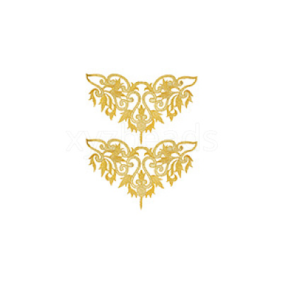 Ethnic Style Polyester Metallic Thread Embroidery Iron on Applique Patch LS-PATC-WH0005-67A-1