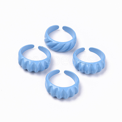 Spray Painted Alloy Cuff Rings RJEW-T011-33E-RS-1