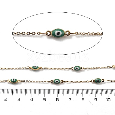 Enamel & 304 Stainless Steel Link Chains CHS-K021-10G-02-1