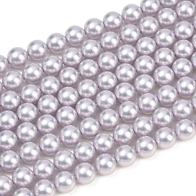 Frosted Glass Pearl Beads Strands GLAA-A044-08A-10-1