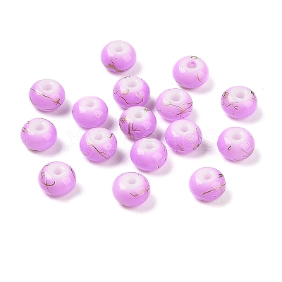 Opaque Spray Painted Glass Beads GLAA-G118-01F-1