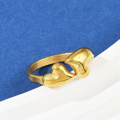 304 Stainless Steel Adjustable Open Cuff Rings for Women RJEW-U063-01B-G-1