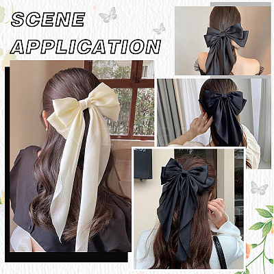 Cloth Big Bowknot Hair Barrettes AJEW-CP0008-41B-02-1