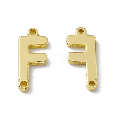 Rack Plating Brass Letter Connector Charms KK-C007-38G-F-1