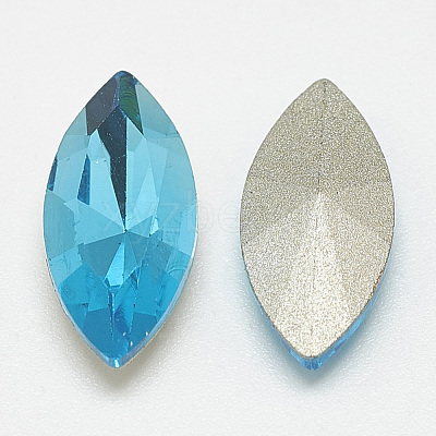 Pointed Back Glass Rhinestone Cabochons RGLA-T083-6x12mm-12-1