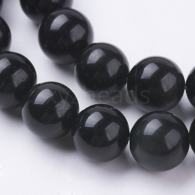 Natural Obsidian Beads Strands X-G-G099-10mm-24-1