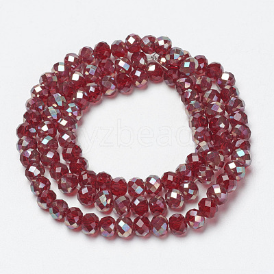 Electroplate Glass Beads Strands EGLA-A034-T6mm-J10-1
