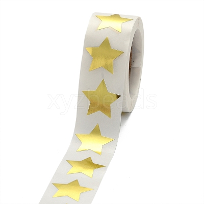 Metallic Foil Star Shape Paper Sticker Labels X-DIY-E023-03-1