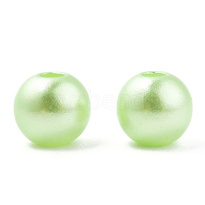 Spray Painted ABS Plastic Imitation Pearl Beads OACR-T015-05A-10-1