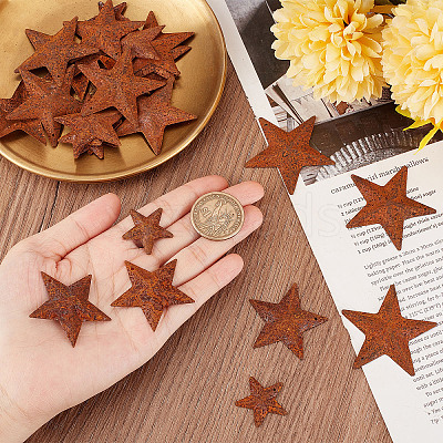 30Pcs 3 Style Rust Iron Pendants IFIN-GF0001-28-1