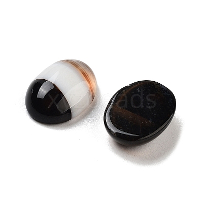 Natural Dyed & Heated Black Agate Cabochons G-G145-01B-31-1