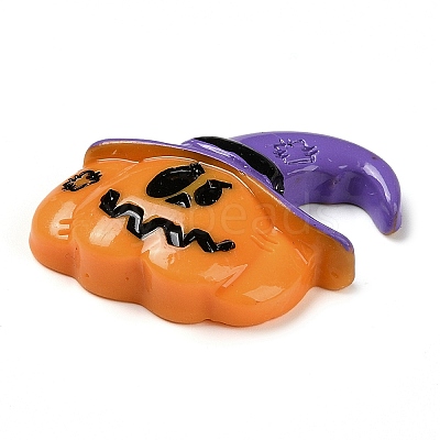 Pumpkin with Witch Hat Halloween Opaque Resin Decoden Cabochons RESI-R446-01A-1