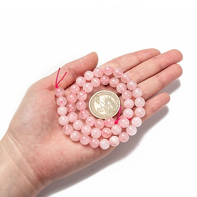 Natural Madagascar Rose Quartz Beads Strads X1-G-D655-8mm-1