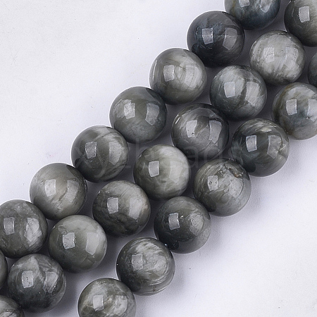 Natural Hawk's Eye Beads Strands G-S333-4mm-034-1