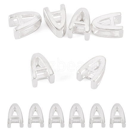 6Pcs 925 Sterling Silver Hollow Initial Beads STER-TA0001-53A-1