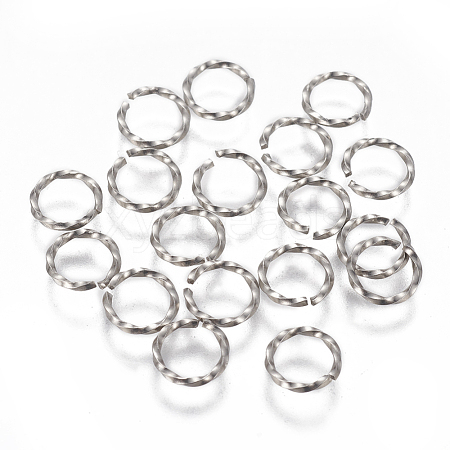 304 Stainless Steel Twisted Jump Rings STAS-L233-008C-P-1