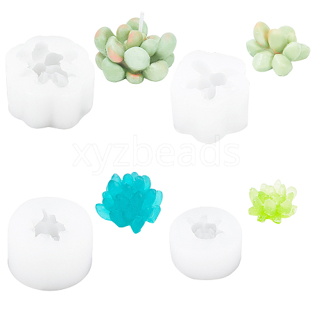 Gorgecraft 4 Style Succulent Plants Shape Fondant Molds DIY-GF0003-38-1