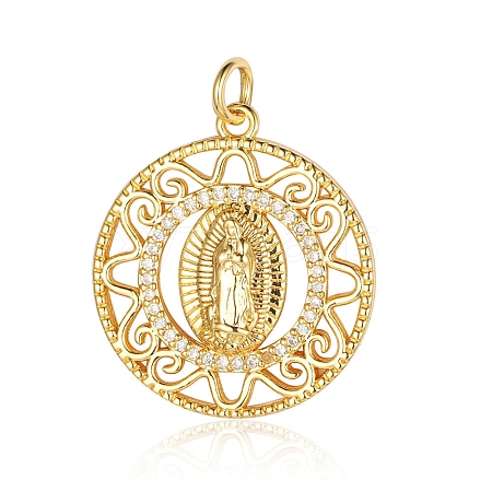 Religion Jewelry Brass Micro Pave Cubic Zirconia Pendants PW-WG6AA9C-02-1