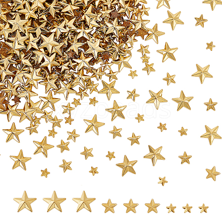 ARRICRAFT 600Pcs 3 Style Star Brass Cabochons FIND-AR0002-57-1