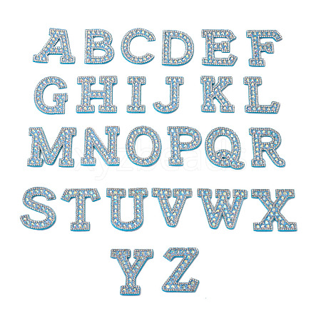 Alphabet Resin Rhinestone Patches DIY-TAC0005-45F-1