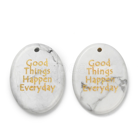 Natural Howlite Pendants G-K353-06E-1