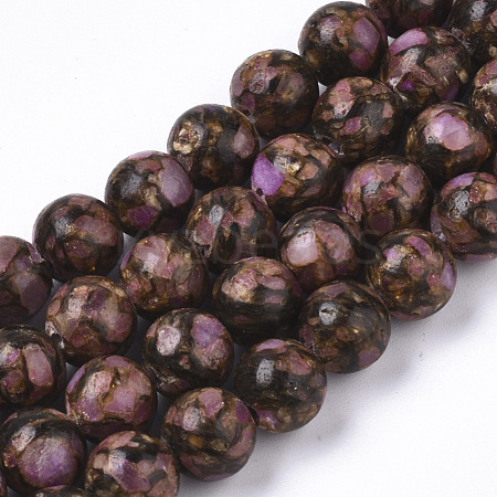 Assembled Natural Bronzite & Synthetic Regalite/Imperial Jasper/Sea Sediment Jasper Beads Strands G-S366-047-1