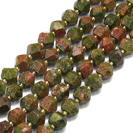 Natural Unakite Beads Strands G-I376-A59-01-1