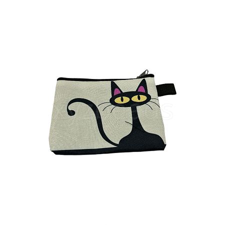 Cute Cat Polyester Zipper Wallets ANIM-PW0002-28B-1