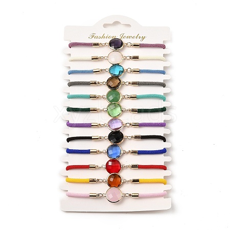 12Pcs 12 Colors Polyester Bracelets BJEW-P340-13H-G-1