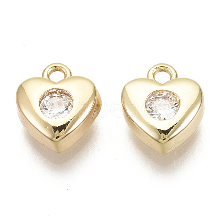 Brass Micro Pave Cubic Zirconia Charms KK-R136-053-NF-1