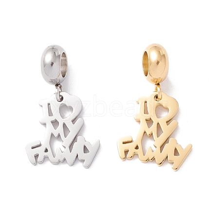 304 Stainless Steel European Dangle Charms STAS-I192-06-1