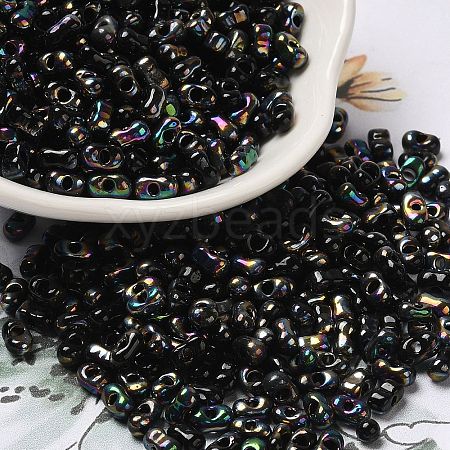 Electroplate Two Tone Glass Seed Beads SEED-F005-09A-01-1