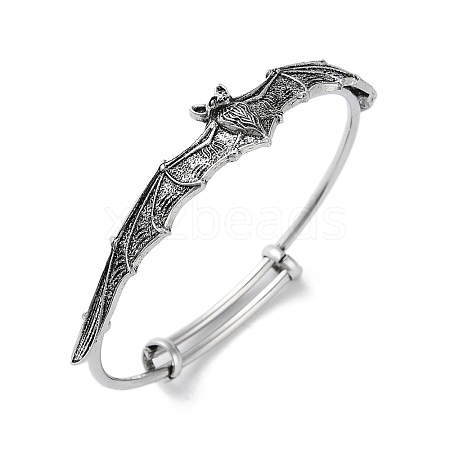 Gothic Bat Alloy Expandable Bangles BJEW-B081-01AS-1