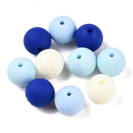 Rubberized Style Imitated Silicone Acrylic Beads MACR-T048-01B-08-1