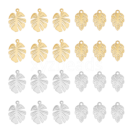 Unicraftale 24Pcs 4 Style 304 Stainless Steel Pendants STAS-UN0048-31-1