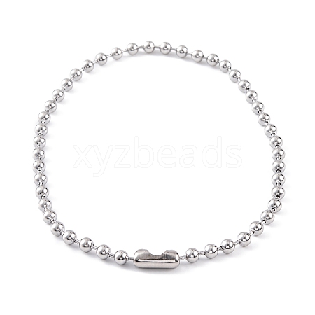 304 Stainless Steel Ball Chain Necklaces for Women NJEW-G135-01C-P-1