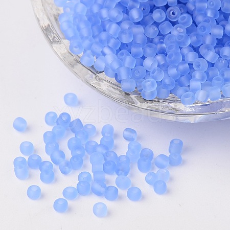 8/0 Frosted Round Glass Seed Beads X-SEED-A008-3mm-M6-1