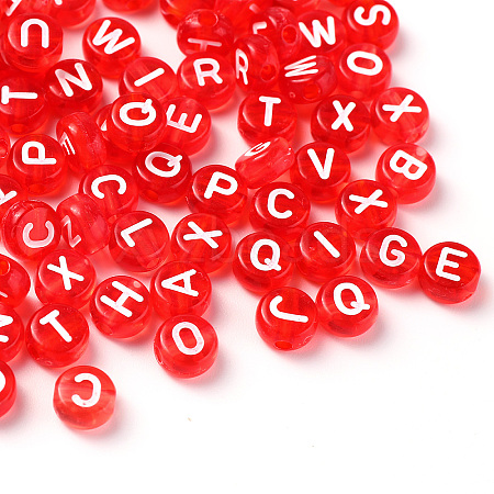 Transparent Red Acrylic Beads TACR-YW0001-08L-1