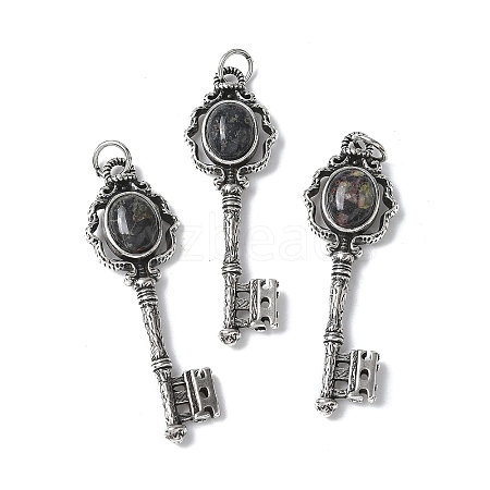 Key Brass Natural Dragon Blood Big Pendants KK-D361-01AS-34-1