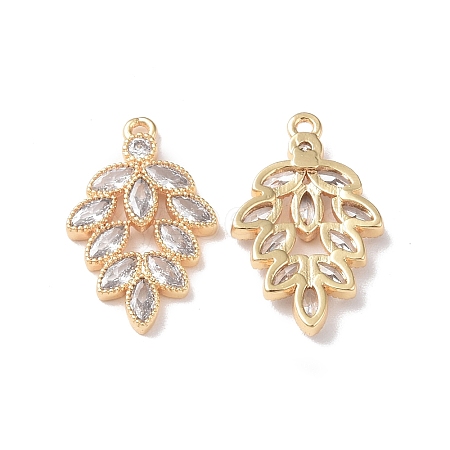 Brass Micro Pave Cubic Zirconia Pendants KK-I702-09G-1
