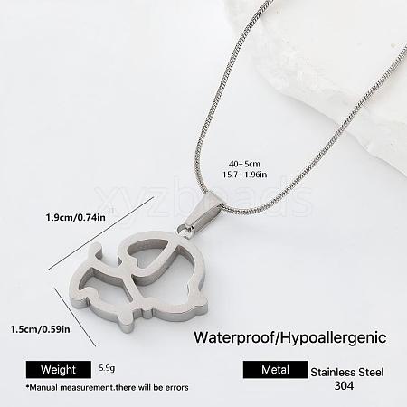 304 Stainless Steel Pendant Necklaces for Women DV7117-3-1