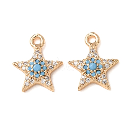 Brass Micro Pave Light Sky Blue Cubic Zirconia Pendants CU-CBAEC99-20G-1