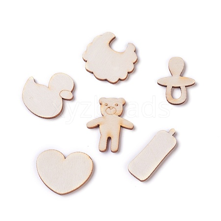 Baby Theme Wooden Cabochons WOOD-I003-07-1