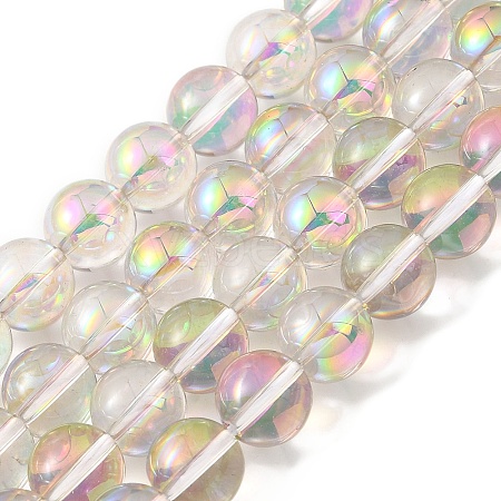 Transparent Electroplate Glass Beads Strands GLAA-T032-T8mm-C12-1