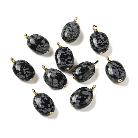 Natural Snowflake Obsidian Pendants G-G110-07G-1