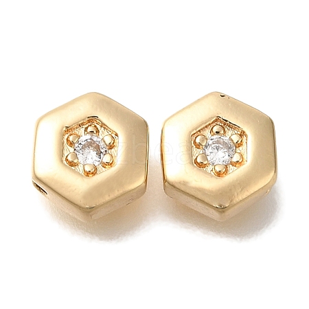 Brass Micro Pave Cubic Zirconia KK-Q001-05G-01-1