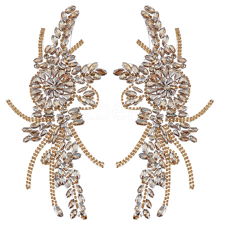 Flower Resin Rhinestone Decorative Corsages for Clothing Accessories PATC-WH0021-064I-1